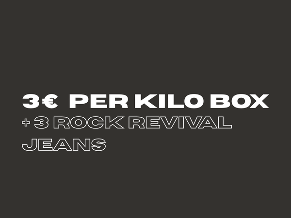3€ PER KILO BOX + 3 ROCK REVIVAL JEANS